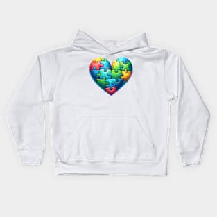 Puzzle Heart Autism Awareness Gift for Birthday, Mother's Day, Thanksgiving, Christmas Kids Hoodie